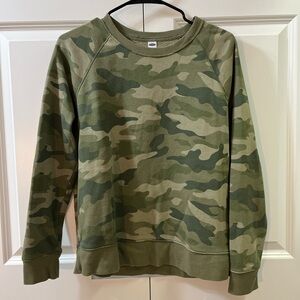 Old Navy Women’s Green Camouflage Crewneck Sweater
